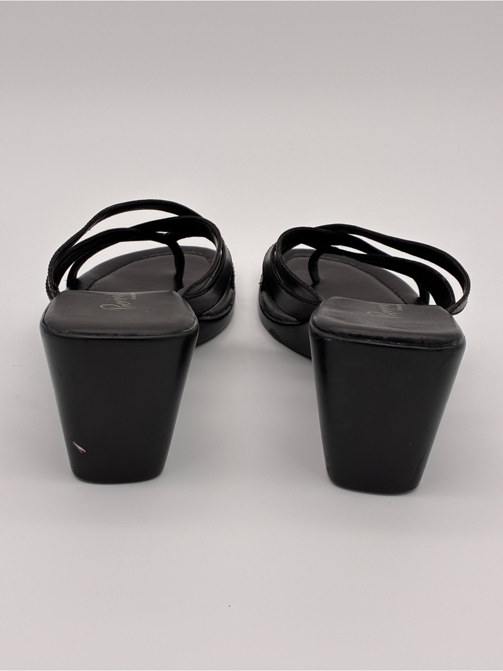 Preview International - Women's Black Leather Strappy Wedge Sandal - Picture 8 of 10
